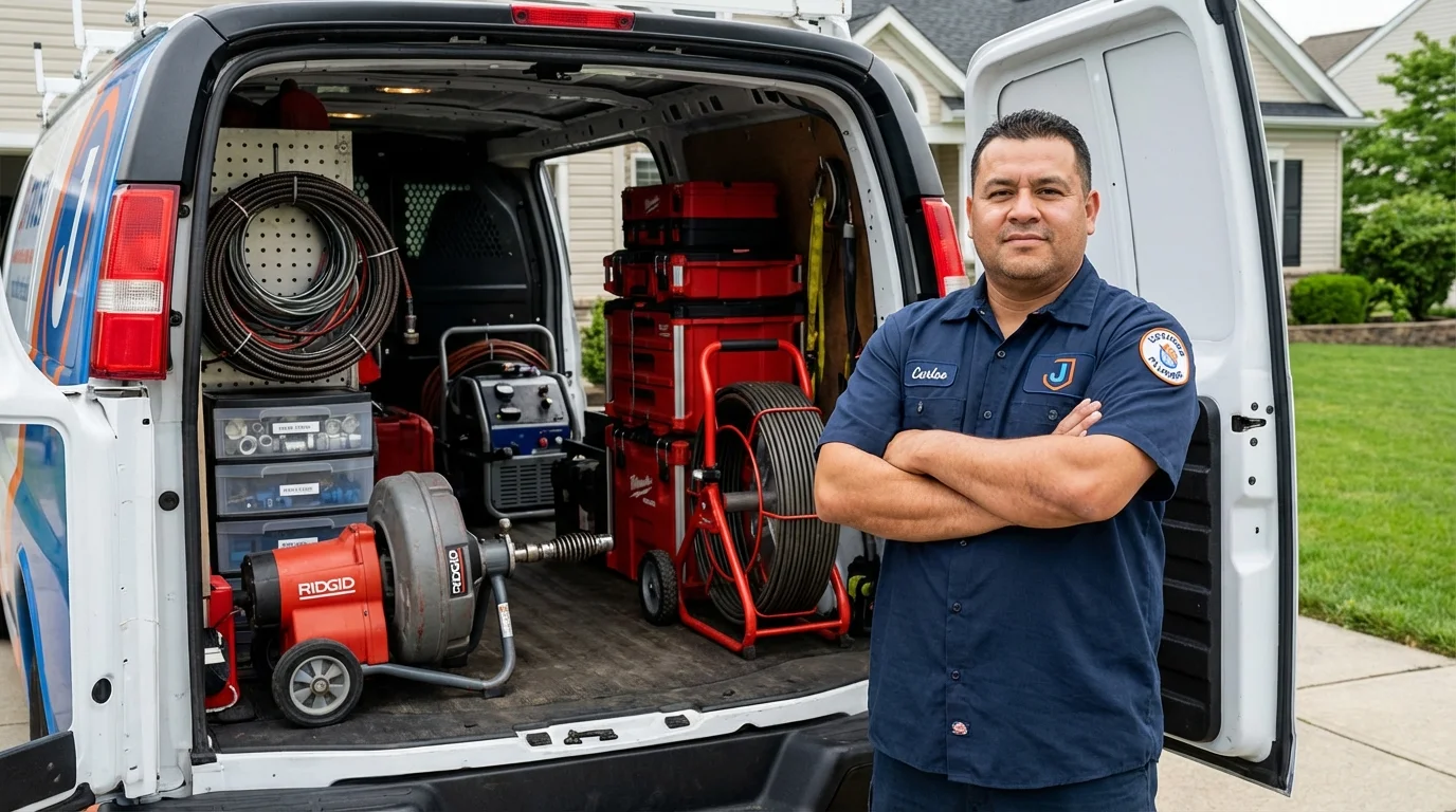 Professional drain cleaning equipment and Johns Plumbing LLC plumber in Americus
